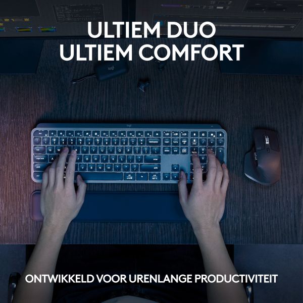 Logitech MX Keys S Combo toetsenbord Inclusief muis RF-draadloos + Bluetooth QWERTY US International Grafiet