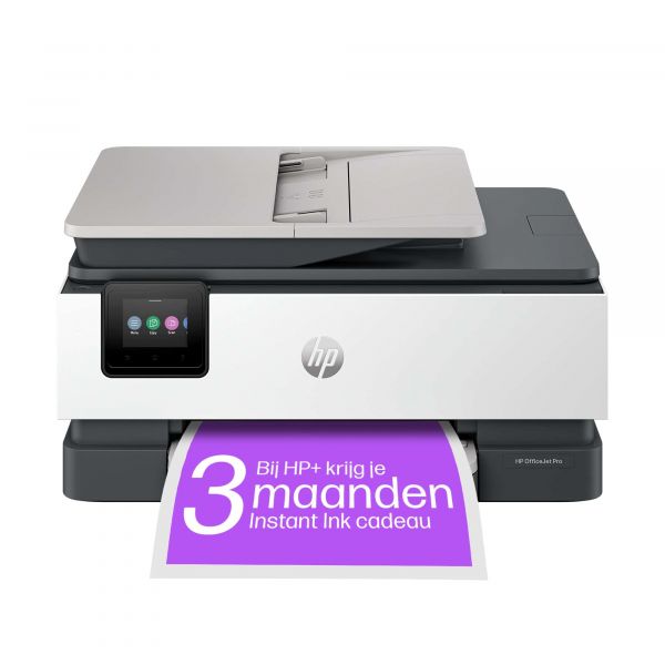 HP HP OfficeJet Pro 8134e All-in-One printer, Kleur, Printer voor Home, Printen, kopiëren, scannen, faxen, Geschikt voor HP Instant Ink; automatische documentinvoer; touchscreen; stille modus; printen via VPN met HP+