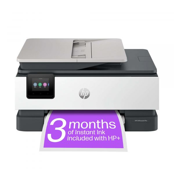 HP HP OfficeJet Pro 8134e All-in-One printer, Kleur, Printer voor Home, Printen, kopiëren, scannen, faxen, Geschikt voor HP Instant Ink; automatische documentinvoer; touchscreen; stille modus; printen via VPN met HP+