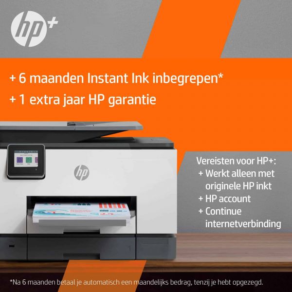 HP OfficeJet Pro HP 9022e All-in-One-printer, Kleur, Printer voor Kleine kantoren, Printen, kopiëren, scannen, faxen, HP+; Geschikt voor HP Instant Ink; Automatische documentinvoer; Dubbelzijdig printen