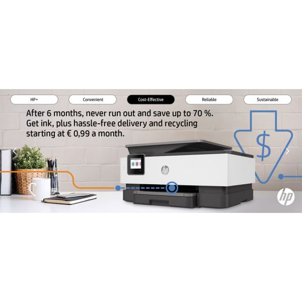 HP OfficeJet Pro HP 8022e All-in-One-printer, Kleur, Printer voor Home, Printen, kopiëren, scannen, faxen, HP+; Geschikt voor HP Instant Ink; Automatische documentinvoer; Dubbelzijdig afdrukken