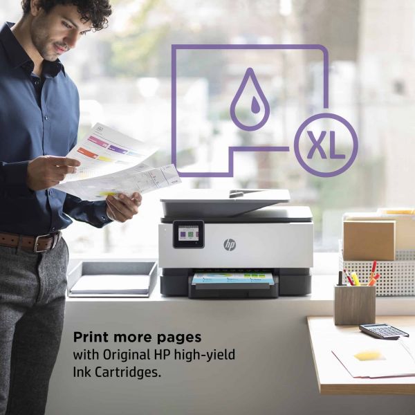 HP OfficeJet Pro HP 9012e All-in-One-printer, Kleur, Printer voor Kleine kantoren, Printen, kopiëren, scannen, faxen, HP+; Geschikt voor HP Instant Ink; Automatische documentinvoer; Dubbelzijdig printen