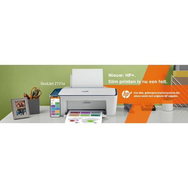 HP HP Deskjet 2721e All-in-One printer, Kleur, Printer voor Home, Printen, kopiëren, scannen, Draadloos; HP+; Geschikt voor HP Instant Ink; Printen vanaf een telefoon of tablet