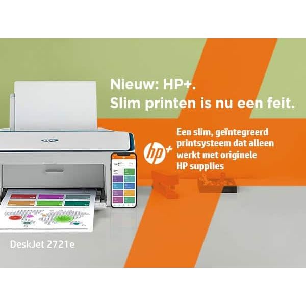 HP HP Deskjet 2721e All-in-One printer, Kleur, Printer voor Home, Printen, kopiëren, scannen, Draadloos; HP+; Geschikt voor HP Instant Ink; Printen vanaf een telefoon of tablet