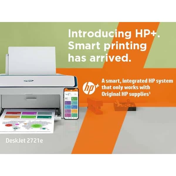 HP HP Deskjet 2721e All-in-One printer, Kleur, Printer voor Home, Printen, kopiëren, scannen, Draadloos; HP+; Geschikt voor HP Instant Ink; Printen vanaf een telefoon of tablet