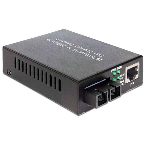 DeLOCK 86215 netwerk media converter 100 Mbit/s 1310 nm Single-mode Zwart