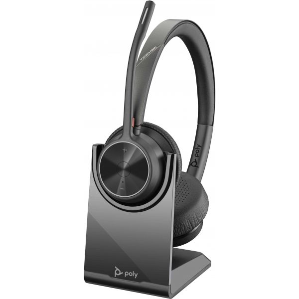 POLY Voyager 4320 UC stereo USB-A-headset + BT700 USB-A-adapter + oplaadstandaard