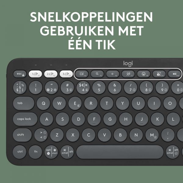 Logitech Pebble Keys 2 K380s toetsenbord RF-draadloos + Bluetooth QWERTY US International Grafiet