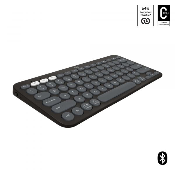 Logitech Pebble Keys 2 K380s toetsenbord RF-draadloos + Bluetooth QWERTY US International Grafiet