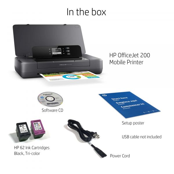 HP Officejet 200 mobiele printer, Print, Afdrukken via USB-poort aan de voorzijde