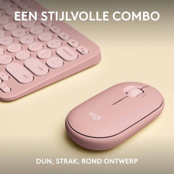 Logitech Pebble 2 Combo toetsenbord Inclusief muis RF-draadloos + Bluetooth QWERTY US International Roze