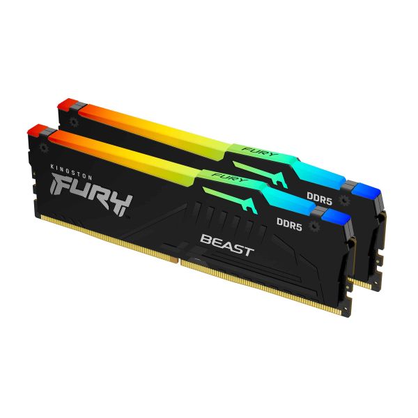 Kingston Technology FURY Beast 64GB 6000MT/s DDR5 CL30 DIMM (Kit van 2) RGB EXPO (KF560C30BBEAK2-64)