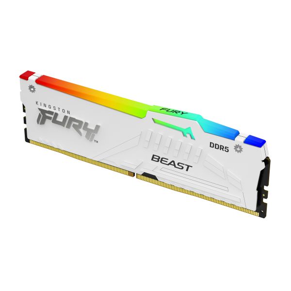 Kingston Technology FURY Beast 32GB 6400MT/s DDR5 CL32 DIMM White RGB XMP (KF564C32BWA-32)