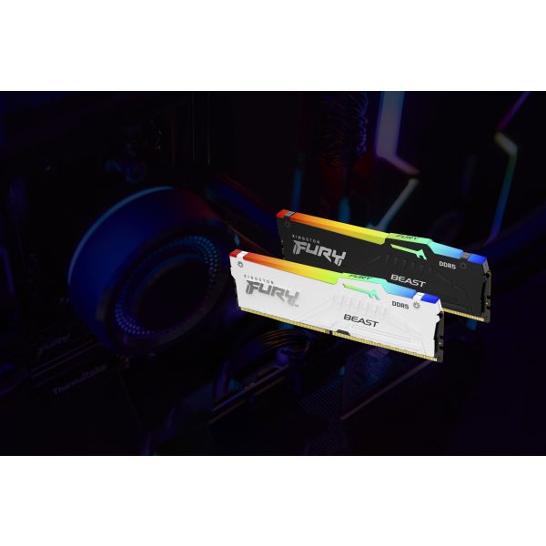 Kingston Technology FURY Beast 32GB 6400MT/s DDR5 CL32 DIMM White RGB XMP (KF564C32BWA-32)