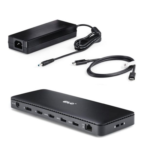 CLUB3D Thunderbolt 4 Certified 11-in-1 dockingstation voor mobiel apparaat Universeel Zwart