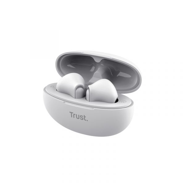 Trust Yavi Headset True Wireless Stereo (TWS) In-ear Oproepen/muziek USB Type-C Bluetooth Wit