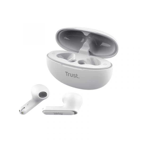 Trust Yavi Headset True Wireless Stereo (TWS) In-ear Oproepen/muziek USB Type-C Bluetooth Wit