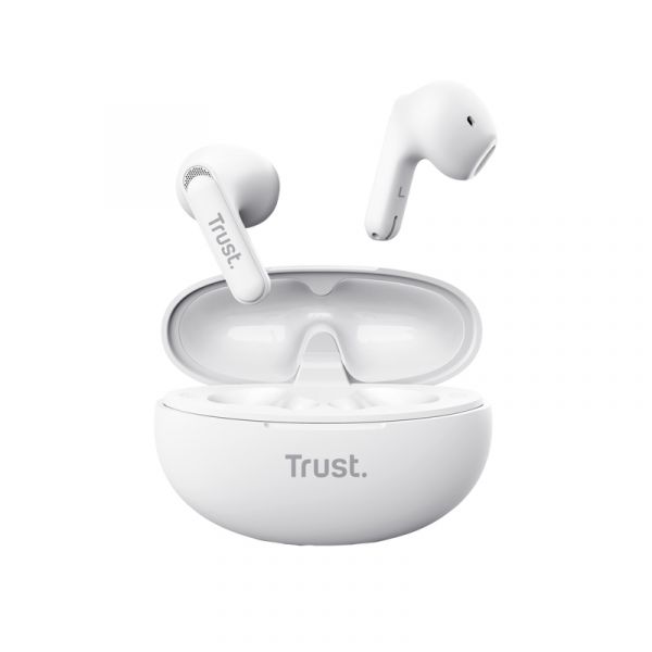 Trust Yavi Headset True Wireless Stereo (TWS) In-ear Oproepen/muziek USB Type-C Bluetooth Wit