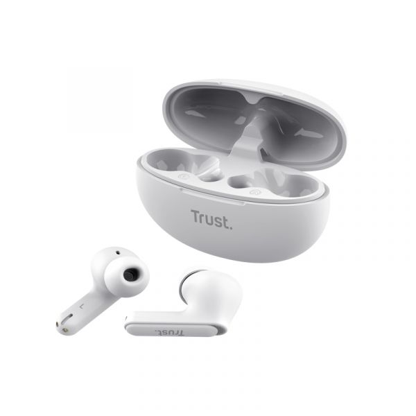 Trust Yavi Headset True Wireless Stereo (TWS) In-ear Oproepen/muziek USB Type-C Bluetooth Wit