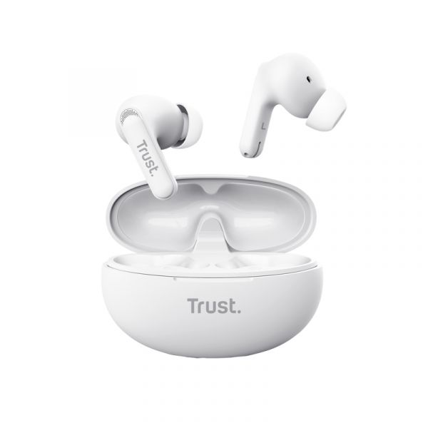 Trust Yavi Headset True Wireless Stereo (TWS) In-ear Oproepen/muziek USB Type-C Bluetooth Wit