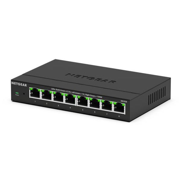 NETGEAR MS308 Unmanaged 2.5G Ethernet (100/1000/2500) Zwart (MS308-100EUS)