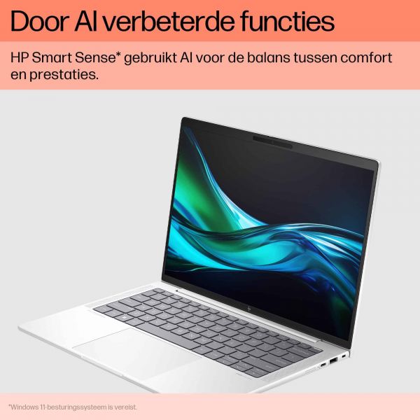 HP EliteBook 1040 G11 Intel Core Ultra 7 155H Laptop 35,6 cm (14") WUXGA 16 GB LPDDR5x-SDRAM 512 GB SSD Wi-Fi 6E (802.11ax) Windows 11 Pro Zilver (9G0Q0ET#ABH)