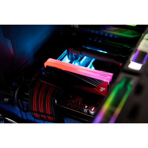 Kingston Technology FURY 48GB 8000MT/s DDR5 CL36 DIMM Renegade RGB Red XMP (KF580C36RLAK2-48)