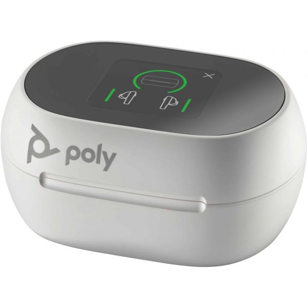 POLY Voyager Free 60+ UC White Sand Earbuds + BT700 USB-A-adapter + oplaadcase met touchscreen