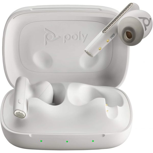 POLY Voyager Free 60 UC White Sand Earbuds + BT700 USB-A-adapter + oplaadcase basis