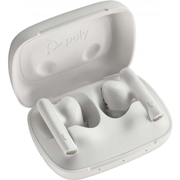 POLY Voyager Free 60 UC White Sand Earbuds + BT700 USB-A-adapter + oplaadcase basis