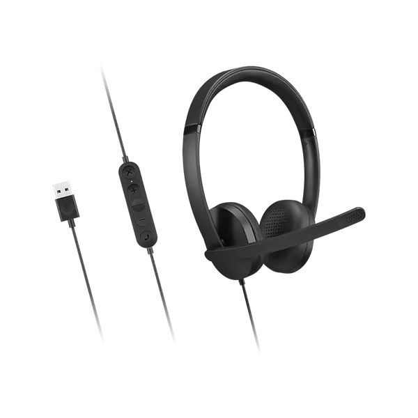 Lenovo 4XD1P83425 hoofdtelefoon/headset Bedraad Hoofdband Oproepen/muziek USB Type-A Zwart