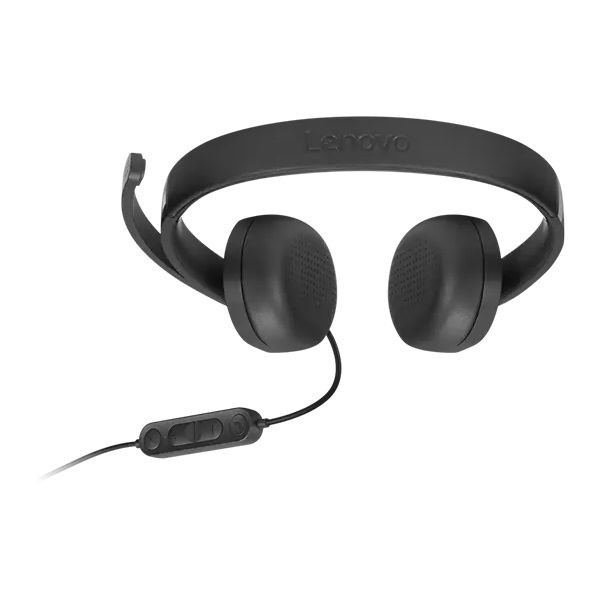 Lenovo 4XD1P83425 hoofdtelefoon/headset Bedraad Hoofdband Oproepen/muziek USB Type-A Zwart