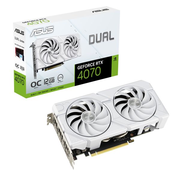 ASUS DUAL-RTX4070-O12G-EVO-WHITE NVIDIA GeForce RTX 4070 12 GB GDDR6X