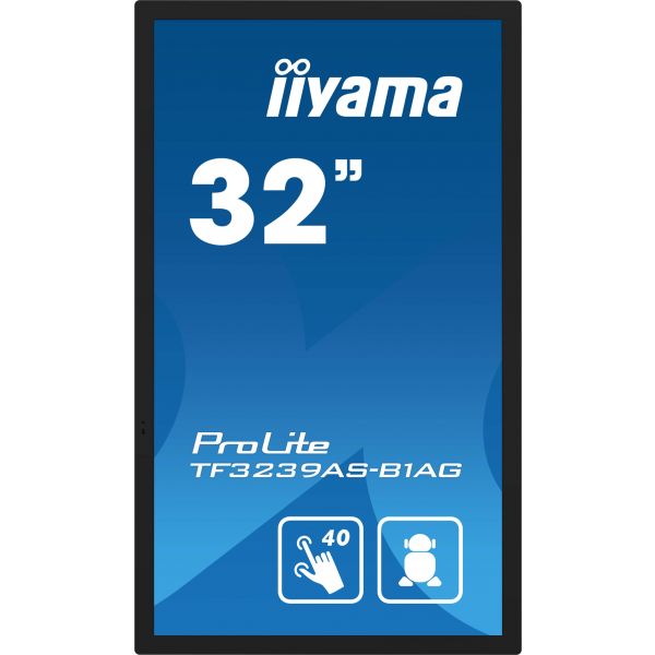 iiyama TF3239AS-B1AG beeldkrant Digitale signage flatscreen 80 cm (31.5") LED 500 cd/m² 2.4K Ultra HD Zwart Touchscreen Type processor Android 24/7