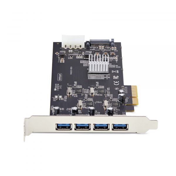 StarTech.com 4-Port USB PCIe Kaart, USB 3.2 5Gbps, PCI Express Uitbreidingskaart met 4x Onafhankelijke USB Controllers, 4x USB-A Poorten, Windows/macOS/Linux