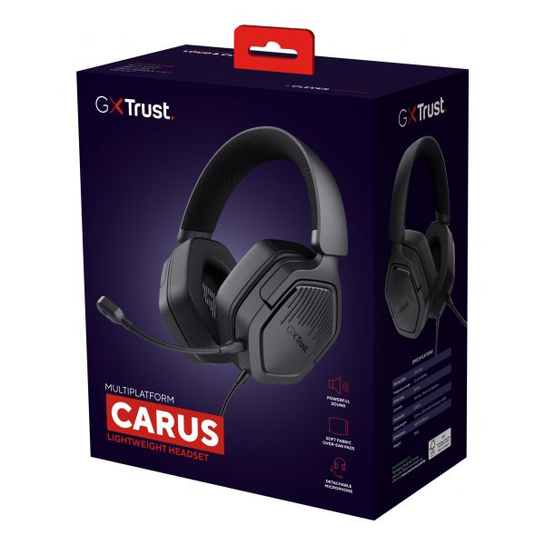 Trust GXT492 Carus Headset Bedraad Hoofdband Gamen Zwart