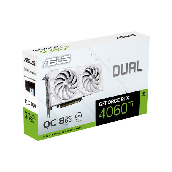 ASUS Dual -RTX4060TI-O8G-EVO-WHITE NVIDIA GeForce RTX 4060 Ti 8 GB GDDR6