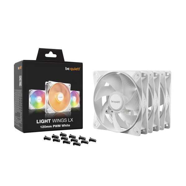 be quiet! LIGHT WINGS LX 120mm PWM 3-Pack White Computer behuizing Ventilator 12 cm Wit 3 stuk(s)