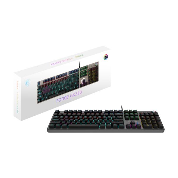 MSI FORGE GK310 RED US toetsenbord Gamen USB QWERTY US International Zwart (OS1-8ZA8010-000)