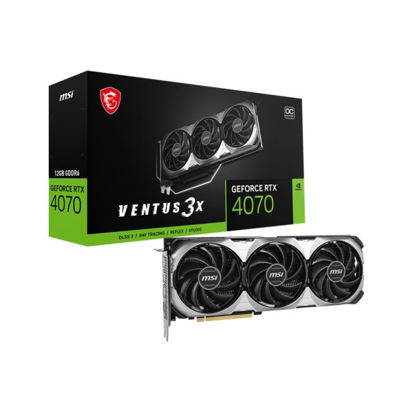 MSI VENTUS GeForce RTX 4070 3X E1 12G OC NVIDIA 12 GB GDDR6X (V512-027R)