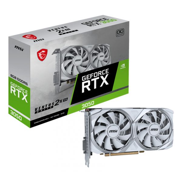 MSI VENTUS RTX 3050 2X XS WHITE 8G OC videokaart NVIDIA GeForce RTX 3050 8 GB GDDR6