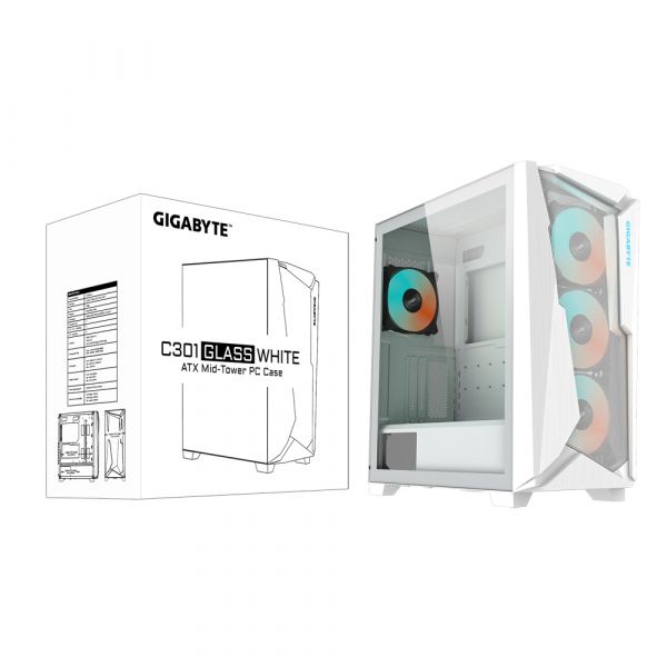 GIGABYTE C301GW computerbehuizing Midi Tower Wit