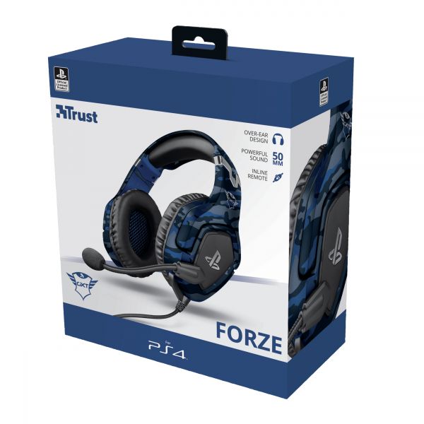 Trust GXT 488 Forze PS4 Headset Bedraad Hoofdband Gamen Zwart, Blauw