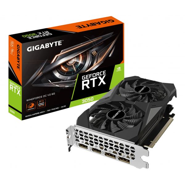 GIGABYTE GeForce RTX 3050 WINDFORCE OC V2 6G NVIDIA 6 GB GDDR6 (GV-N3050WF2OCV2-6GD)