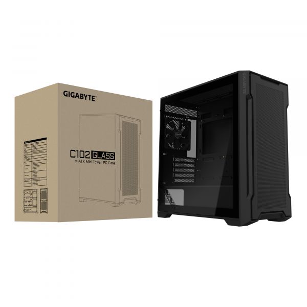 GIGABYTE C102 GLASS Midi Tower Zwart (GB-C102G)