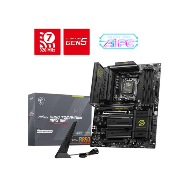 MSI MAG B850 TOMAHAWK MAX WIFI moederbord AMD B850 Socket AM5 ATX (7E62-002R)