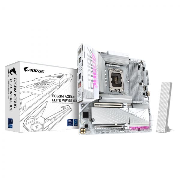 GIGABYTE B860M AORUS ELITE WF6E ICE Intel B860 LGA 1851 (Socket V1) micro ATX (B860M A ELT WF6E ICE)