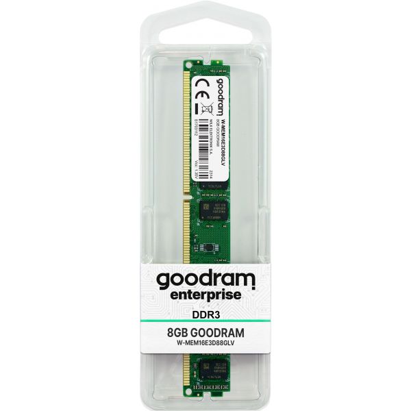 Goodram W-MEM16E3D88GLV geheugenmodule 8 GB 1 x 8 GB DDR3L 1600 MHz ECC (W-MEM16E3D88GLV)