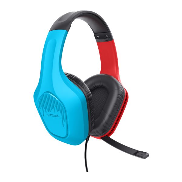 Trust GXT 416S Zirox Headset Bedraad Hoofdband Gamen Zwart, Cyaan, Rood (25423)