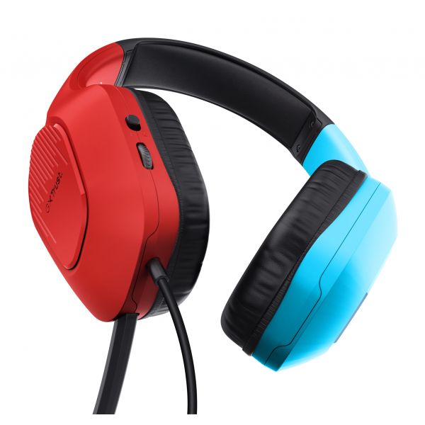 Trust GXT 416S Zirox Headset Bedraad Hoofdband Gamen Zwart, Cyaan, Rood (25423)